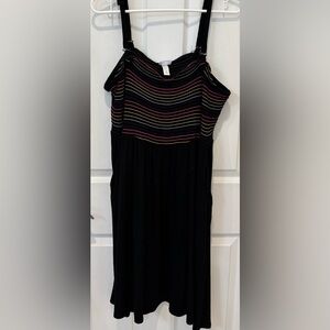 Torrid Super Soft Black Knit Dress‎  with Multicolor Accents